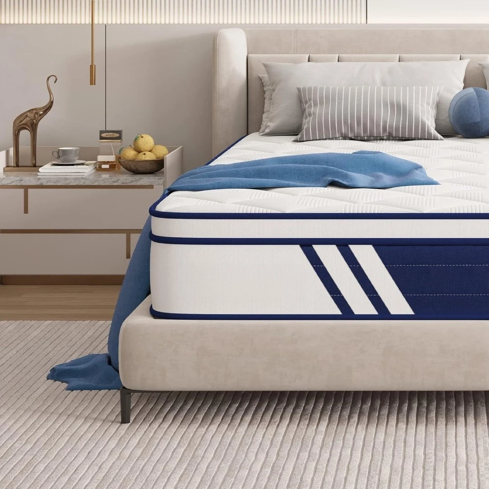 

Full Size Mattress 12 Inch, Full Hybrid Mattress In A Box With Gel Memory Foam & Individually Pocket Coils For Pain Relief, Med