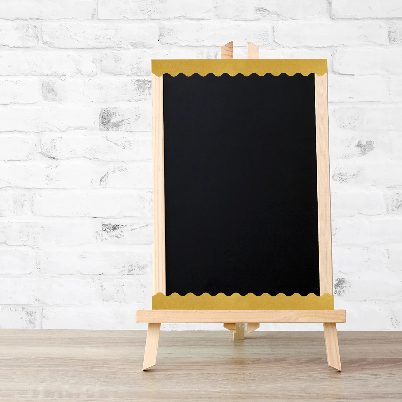 

2 Sets Adhesive Golden Border Stickers Bulletin Board Decorative Trim Wear-Resistant Blackboard Border Paper Cartoon School