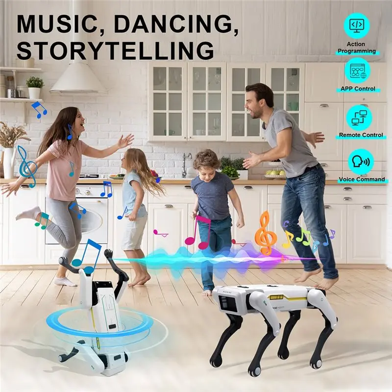 BEDW-Intelligent RC Mechanical Dog Electric Robot With Turret Educational Multifunction Smart Gift