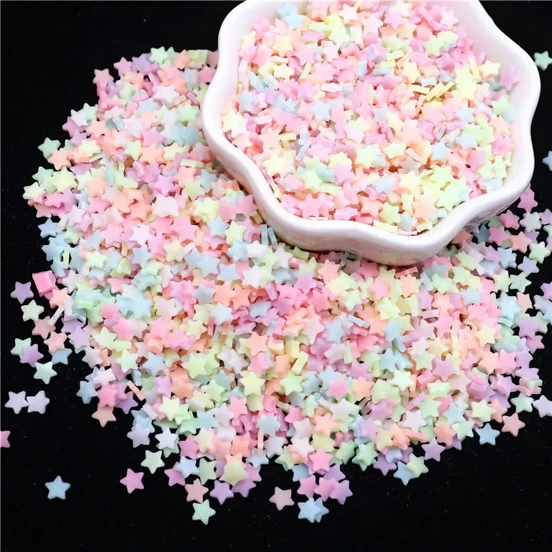 Luminous Sakura Star Moon Polymer Clay Slice Glow In The Dark Hot Clay Sprinkles DIY Nailart Decoration Slime Filler Accessories