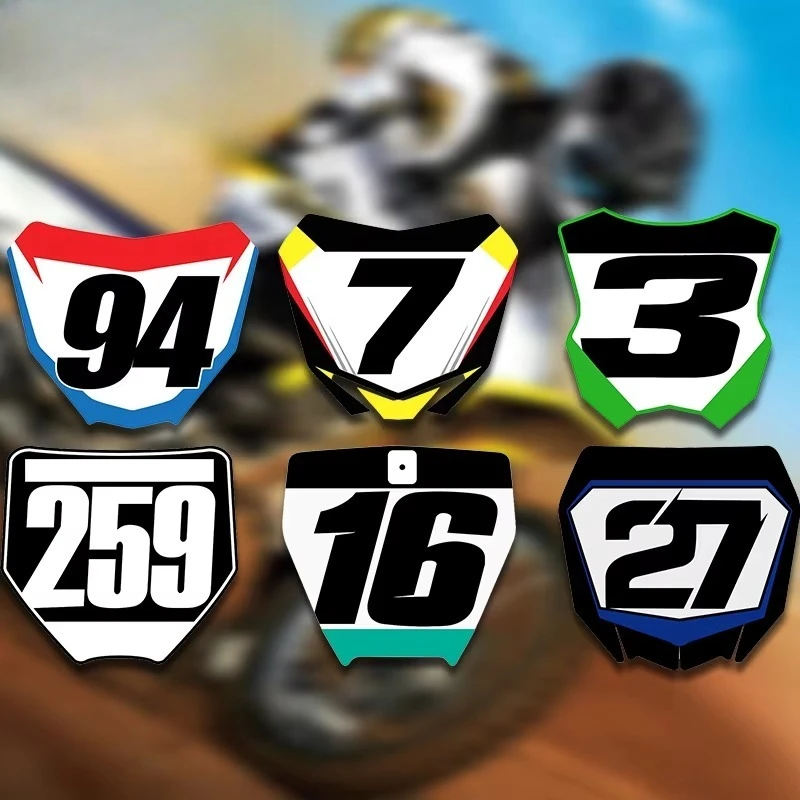 Racing Number Plate Waterproof Vinyl Sticker Decal For Motorcycle Fairing ATV Race Bike Modification Accessories