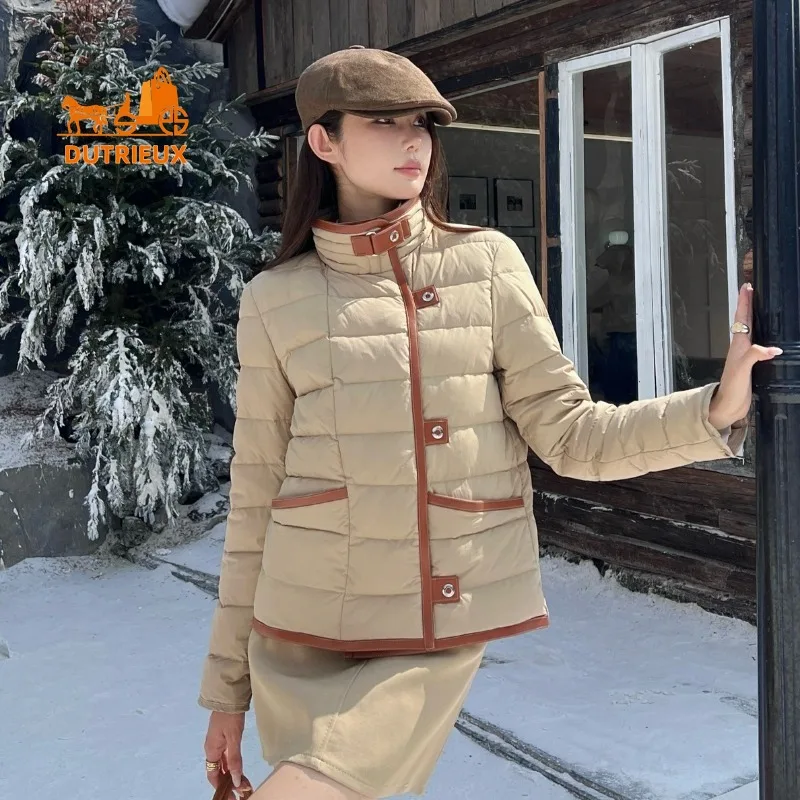 2025 New Winter Women's Short Down Jacket,Fashion Elegant 90% White Goose Down Daily Casual Light Thick Warm Coat for Women