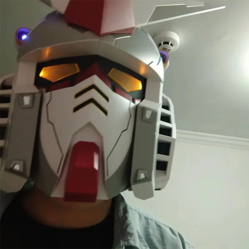 Yuan Zu Ganso RX-78-2 Helm Setelan Ponsel Helm Bercahaya Dapat Dipakai Karena Model Pameran Komik Figur Hadiah Dekoratif Koleksi