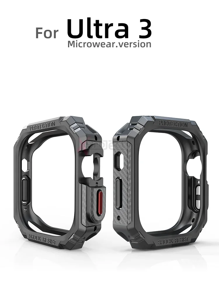 For Microwear Ultra 3 Case TPU Smartwatch H13 ULTRA PLUS Protective Case Carbon Fiber Texture HK 8 PRO MAX Smart Watch Cover