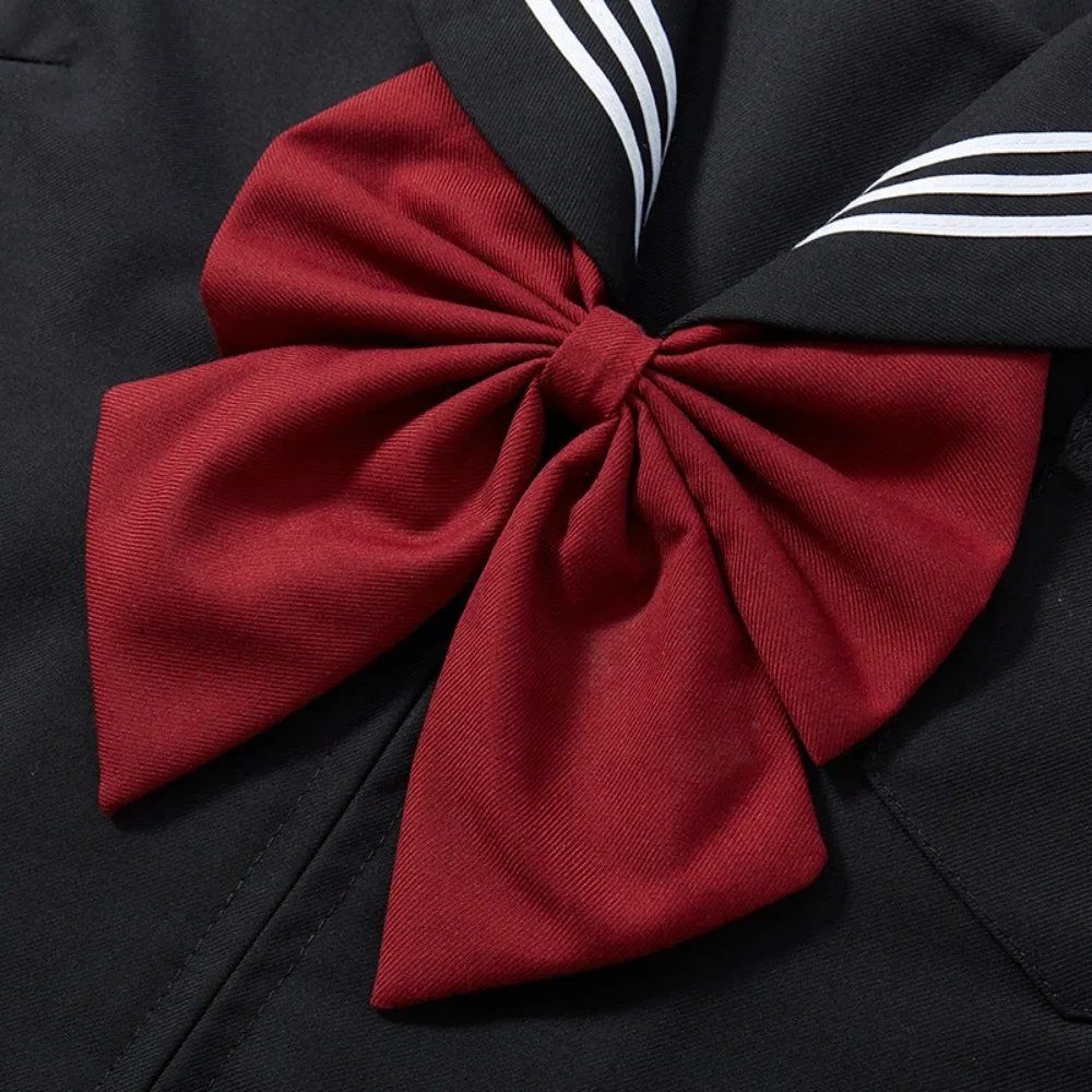 Japanese Uniform Pleated Skirt Set Jk Uniform Black Three College Style Jk Sailor Suit Two Piece Sets Womens Outifits