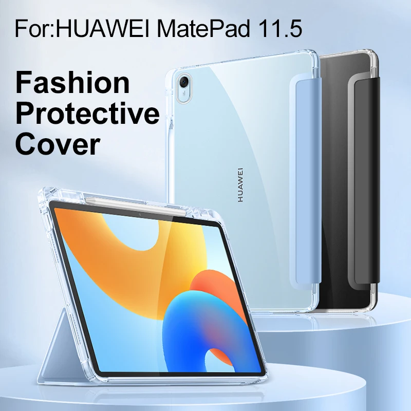 Tablet case for Huawei MatePad 11.5inch soft case with pen slot can be put pen has a bottom case fixed flat