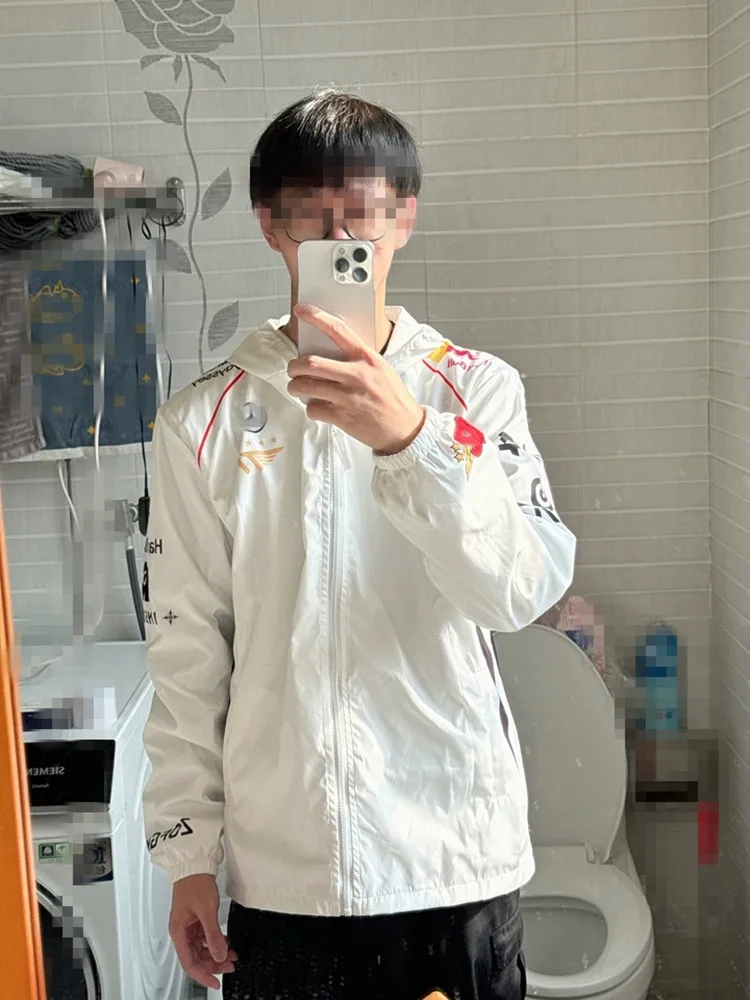 Куртка Faker в одном стиле Game LOL 2024 T1 Team World Championship Белая ветровка Куртка Conquers SKT Team Kit Пальто больших размеров