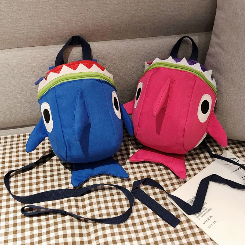 Cute Cartoon Shark Kids Bags Baby Harness Backpack Boy Girl School Bags Anti Lost Harnesses Leashes Toddler Kindergarten Bags