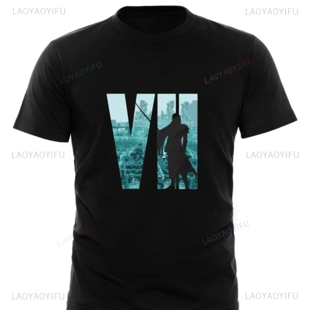Sephiroth FF VII Final Fantasy 7 FF7 Gamer Tops Tee Shirt Final Fantasy Game Characters Printed T Shirt Tops Unisex Cotton Tee