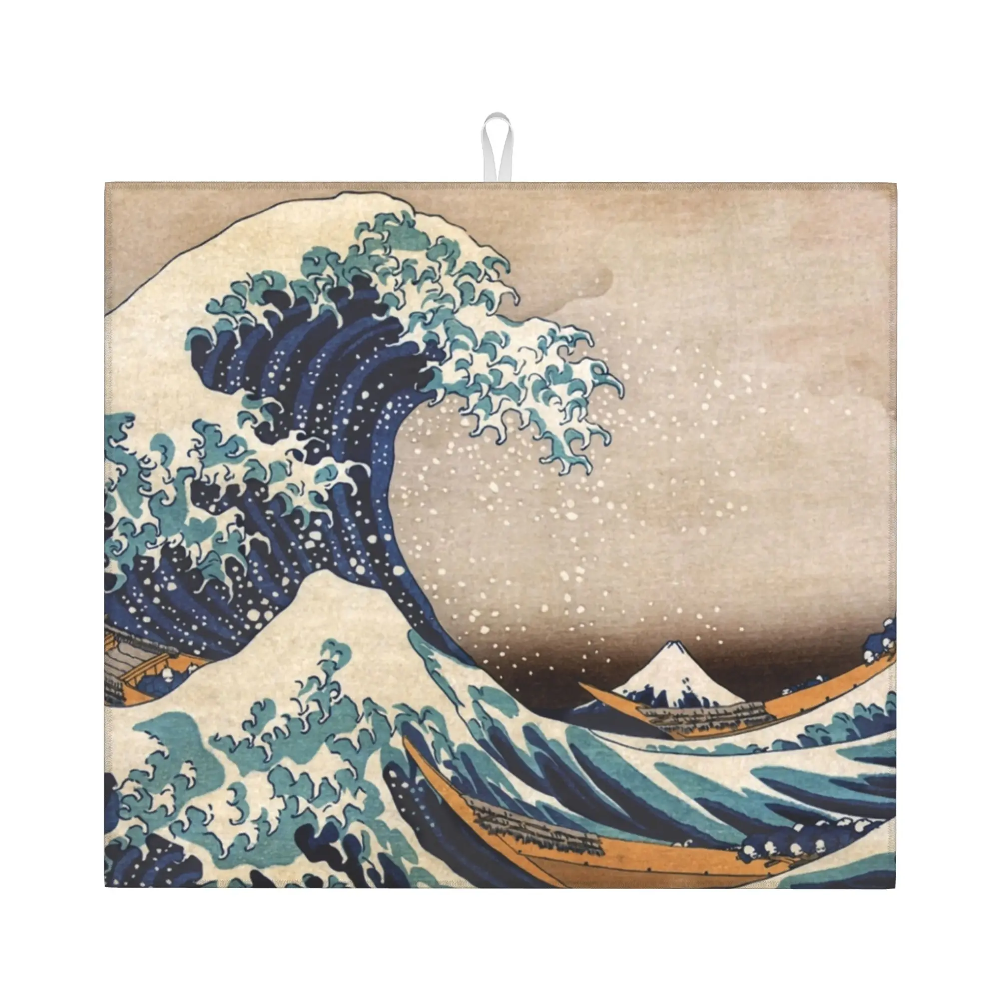 The Great Wave off Kanagawa Non‑Slip Waterproof Absorbent Barware Tableware Oil Proof Reusable  Bathroom Drying Mat For Kitchen