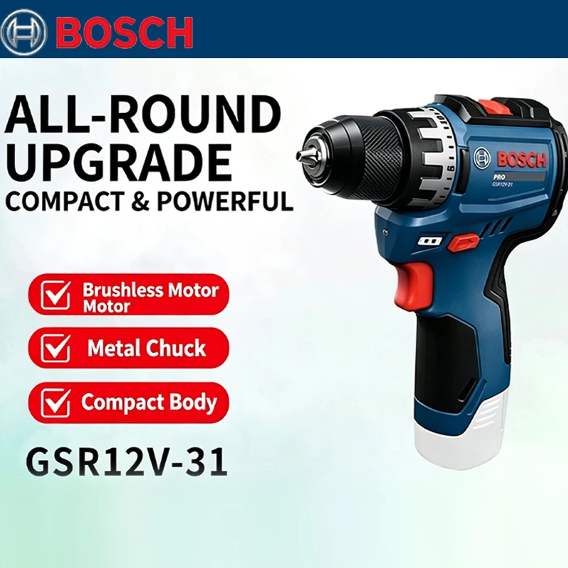 bosch-gsr-12v-31-brushless-electric-drill-high-torque-dual-speed-​​home-improvement-woodworking-and-repair-power-tools
