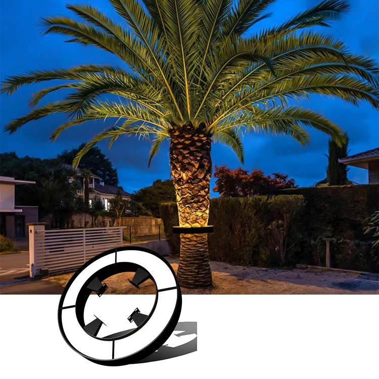 

IP65 Waterproof Outdoor Smart LED Tree Wheel Lights Can Be Spliced Ring Palm Hug Tree Spotlights for Park Street Courtyard