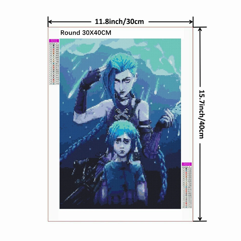 Arcane Jinx Anime 5D DIY Diamond Painting Embroidery League of Legends Cross Stitch Mosaic Picture Handicraft Home Decor Gift