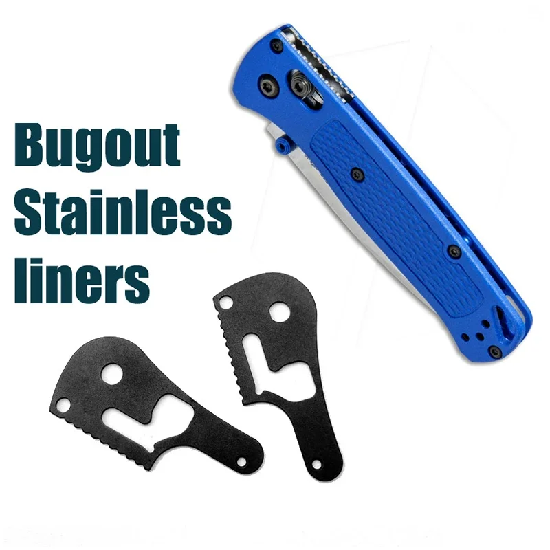 1 Pair 420 Stainless Steel Material Knife Liners DIY Making Accessories for Benchmade Bugout 535 Steel Lining Locking Plate Part