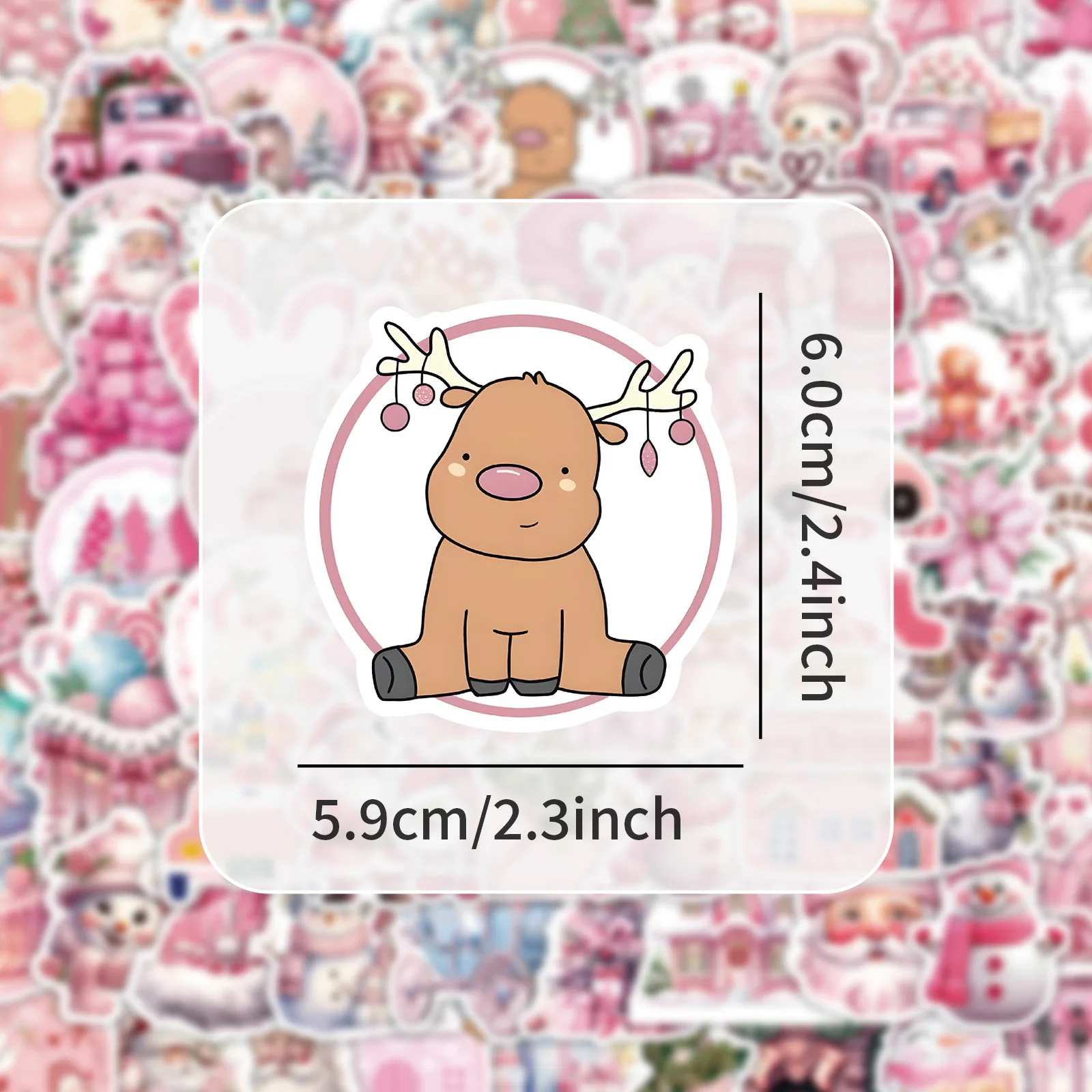 

50/100PCS Pink INS Style Cartoon Cute Christmas Creative Decoration Stickers Waterproof Graffiti Decal Kids Toy for Scooter