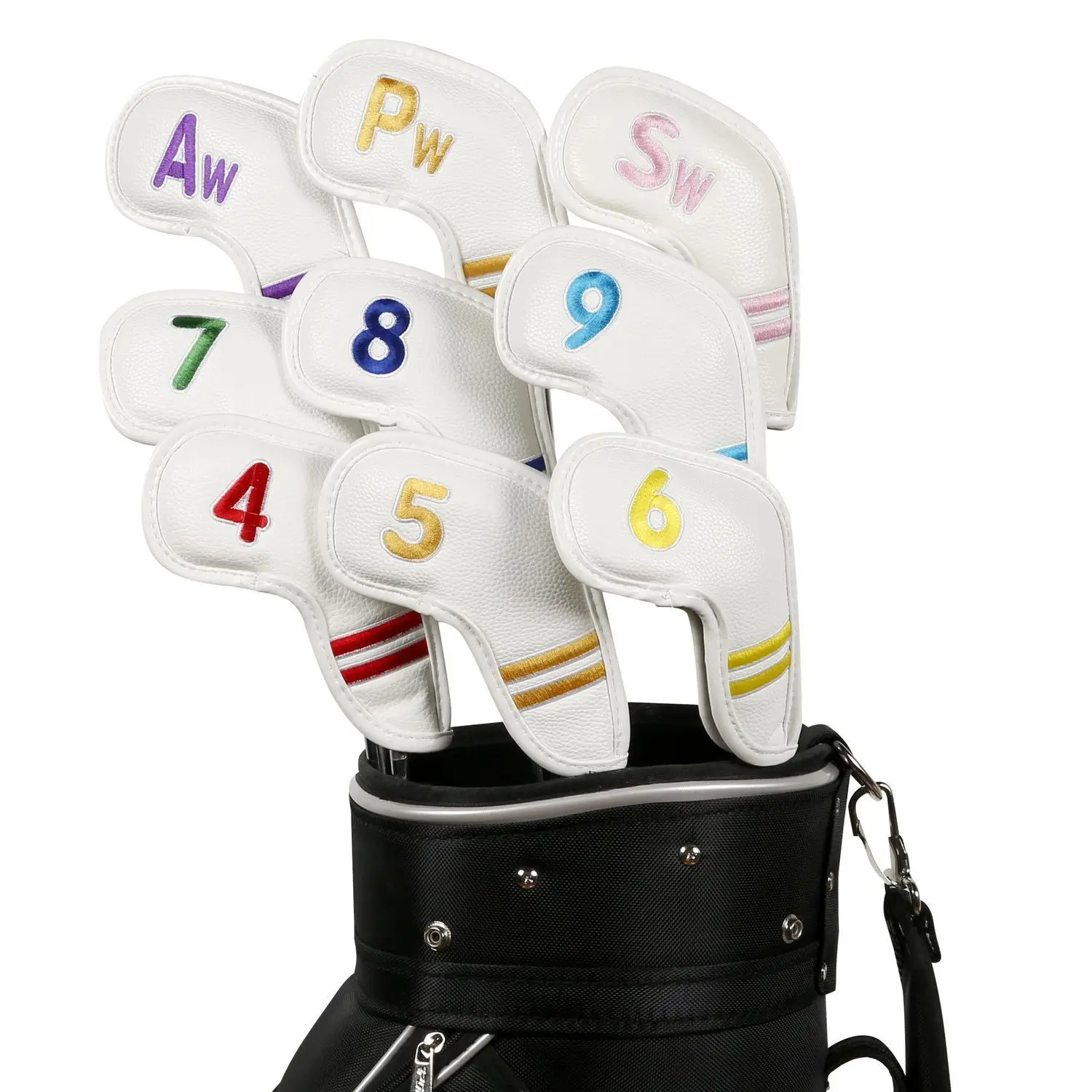 الملحقات حامي الغطاء الواقي التطريز 4-9 ، P ، S ، A جولف الحديد غطاء الرأس غطاء رأس نادي الغولف أغطية رأس الغولف #4