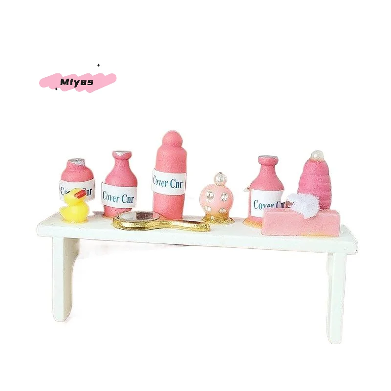 1Pcs Miniature Toiletries Rack for 1/12 Dollhouse Simulation Perfume Shelf Ornament Dolls House Accessory Model Item