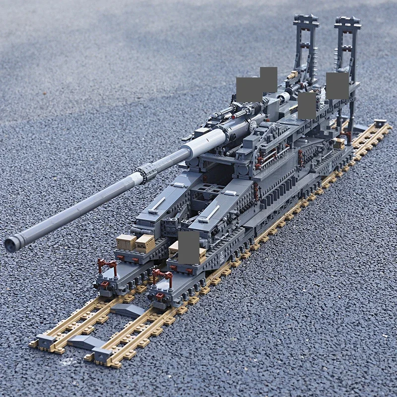 3846pcs Military German Gustav Model Heavy Building Blocks Dora Tank Train
