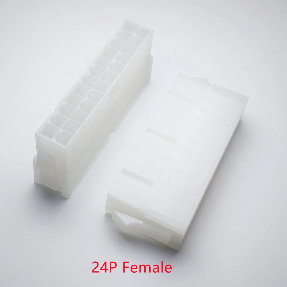50PCS/1LOT 5559 4.2mm black/white 24P 24PIN female for PC computer ATX motherboard power connector plastic shell Housing
