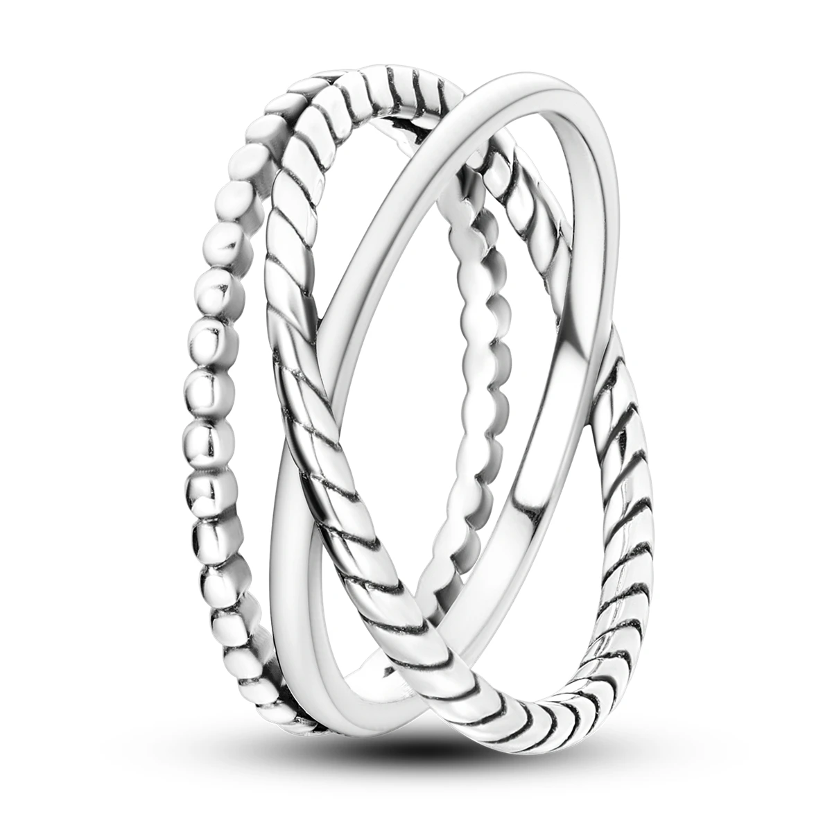 

925 Sterling Silver Twist Ring Simple Generous Minimalist Luxury High Quality For Women Rings Wedding Party Fine Jewelry Gift