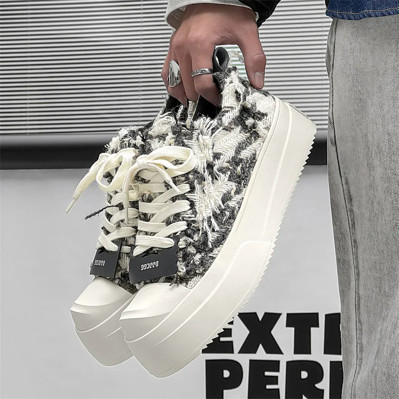 

Ретро и старая модная обувь 2025 года, парусиновая подошва для пары, help одиночные туфли, модные туфли для скейтборда нестандартного дизайна