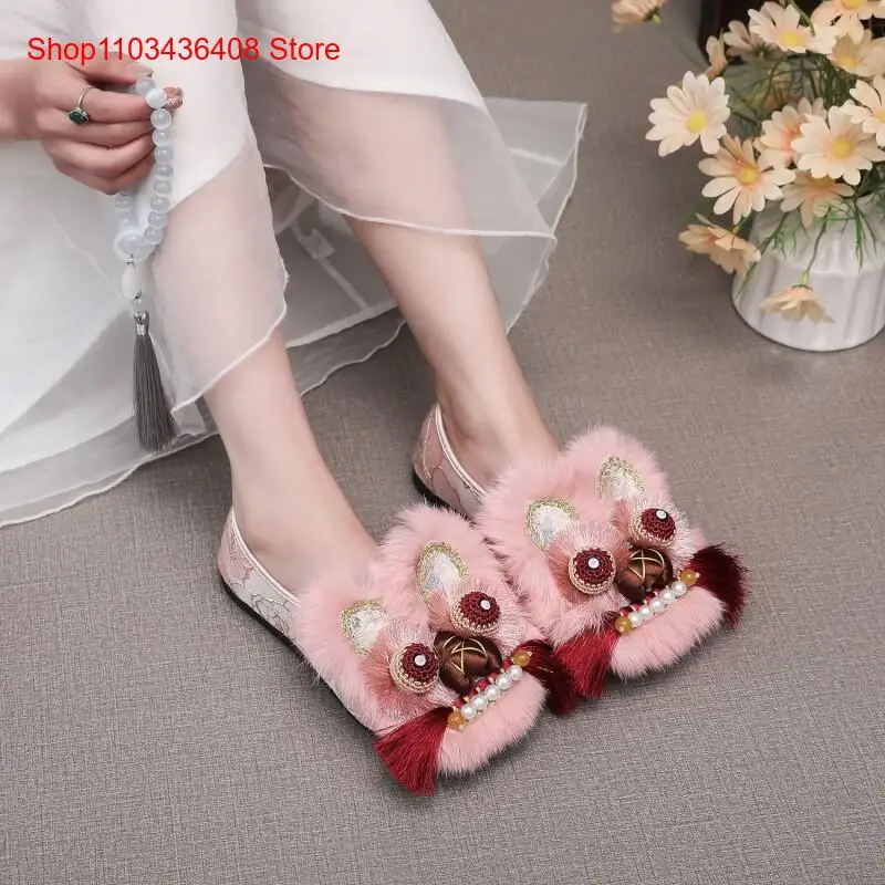 New Style Cloth Shoes for Women, Flat Bottom, Soft Hanfu, New Chinese Style Heavy Industry Intangible Cultural Heritage Shoes