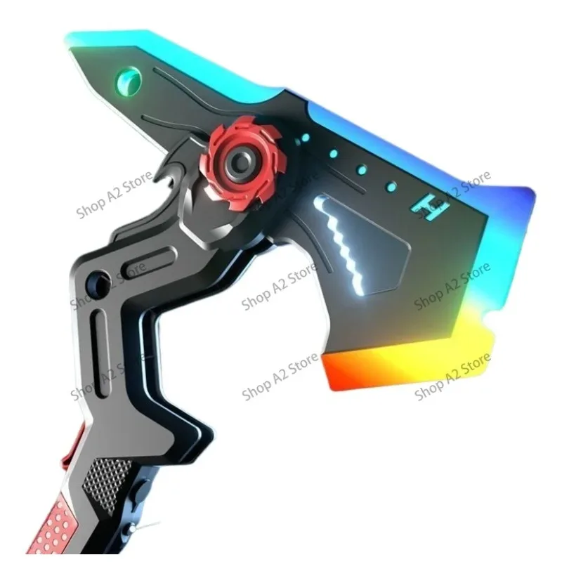 Axe Sound and Light Sword Dual Form 2-in-1 Sword Axe Battle Blade Colorful Streaming Light Sound and Light Glowing Toy