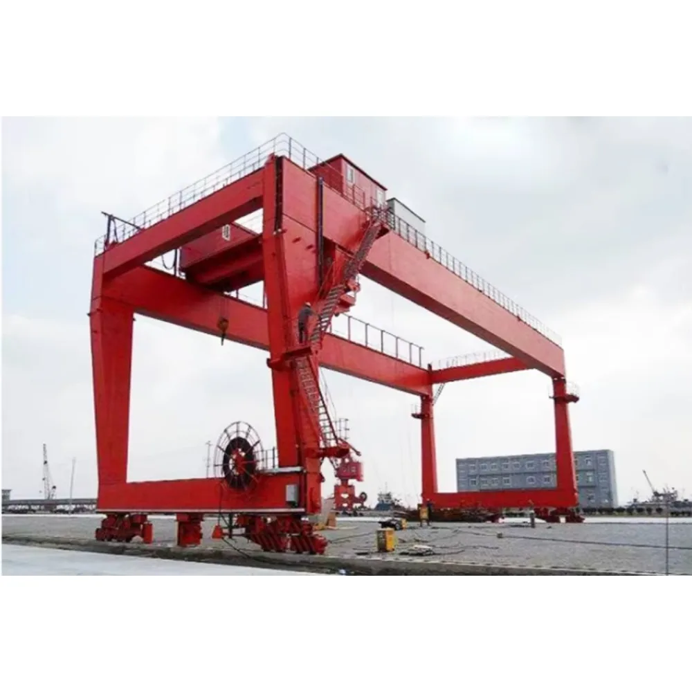 항구 물류 및 철강 공장 운영을 위한 YUGONG 브랜드 유압 갠트리 크레인 50Ton 30M 스팬 중장비 리프팅 시스템