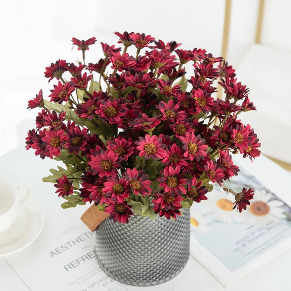 

12Pc Artificial Flowers Silk Daisy Table Centerpieces Festival Wedding Room Home Decora Outdoor Yard Garden Diy Gift Accessories