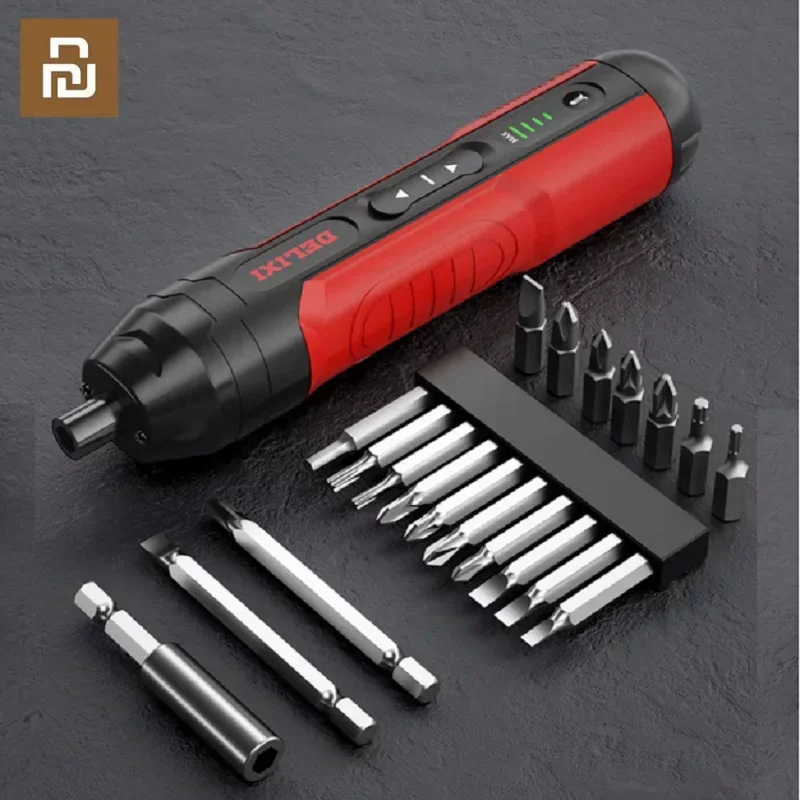 Xiaomi DELIXI Cordless Electric Screwdriver Set 3.6V Type-C Rechargeable Screwdrivers Home Repair Tool With Steel Precision Bits