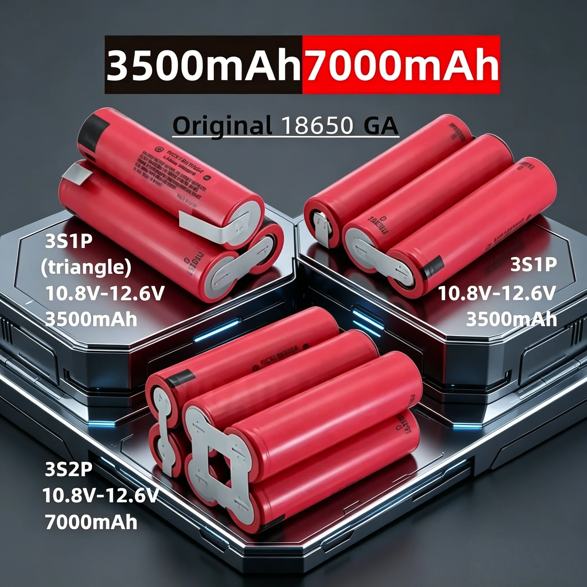 Customizable 12V-25V 18650 Battery Pack NCR18650 GA Welded Cell For Electric Screwdriver Tools