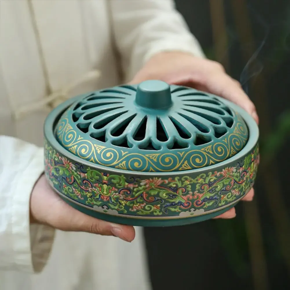 

Ceramic Mosquito Coil Stove, Large Flower Mosquito Coil Holder, Creative Home Aromatherapy Sandalwood Stove, Home Decoration