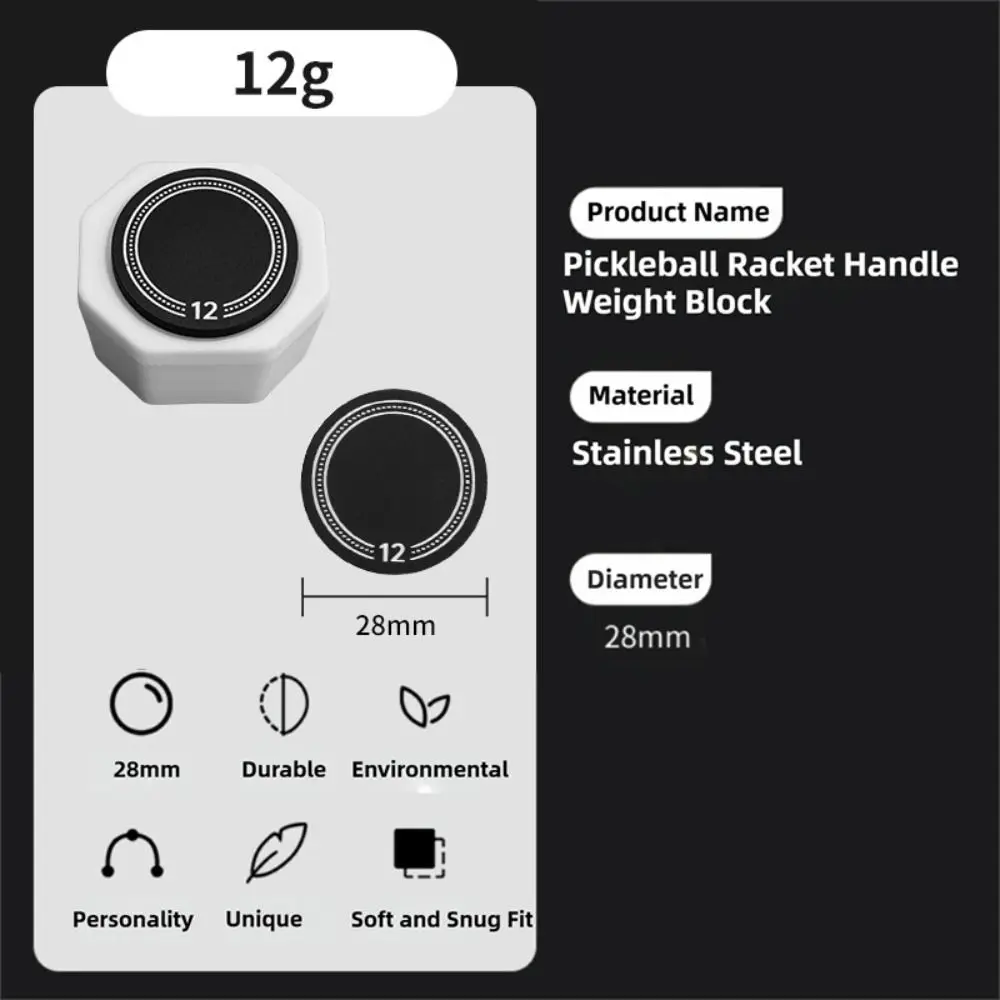 Adjustable Pickleball Paddle Handle Weight Increase Strength Swing Stability 28 mm Balance Weight Kit Enhance Rotation