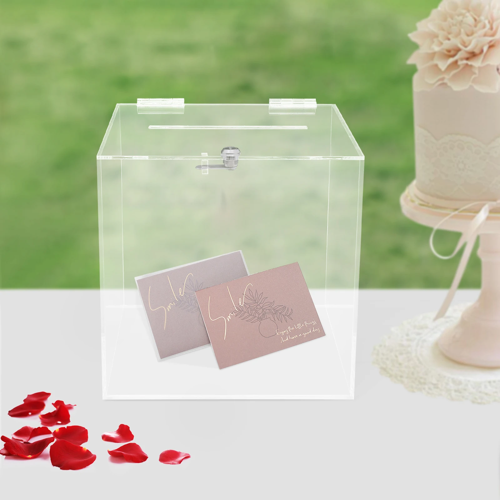 

Acrylic Clear Donation Box 30.5*30.5*30.5cm Ballot Suggestion Box Money Storage Container for Voting