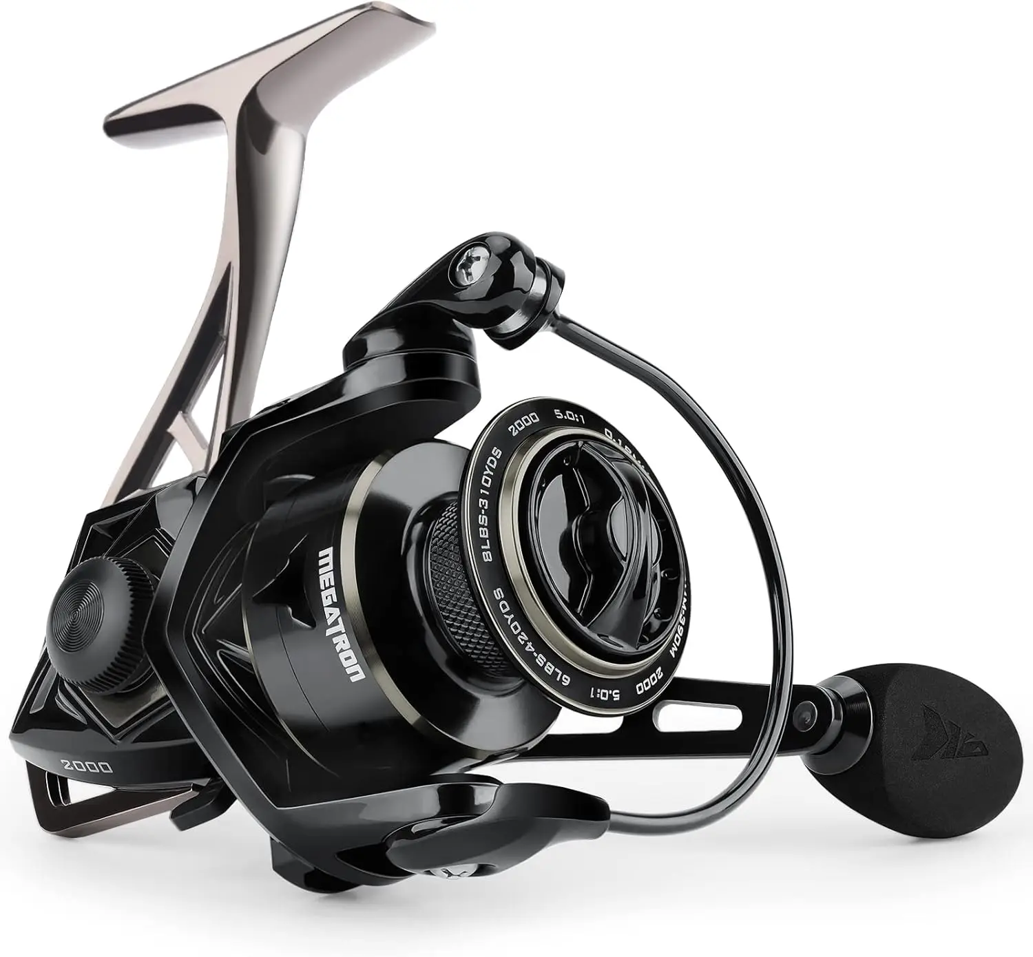 Megatron Spinning Reel, Freshwater & Saltwater Spinning Fishing Reel,Rigid Aluminum Frame 7+1 Double-Shielded Stainless-Steel BB