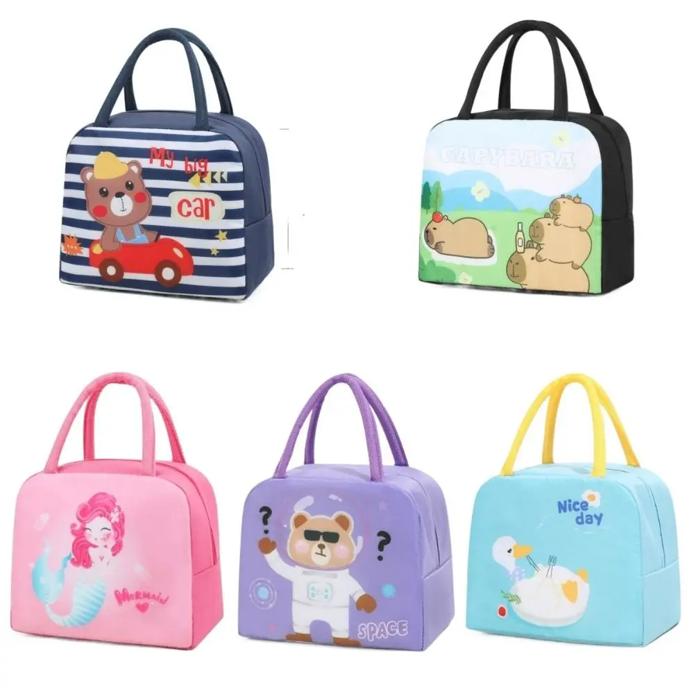 

Oxford Cloth Capybara Lunch Bag Keep Temperature Eco-Friendly Insulated Lunch Bag Waterproof Cartoon Lunch Bag Outdoor Picnic