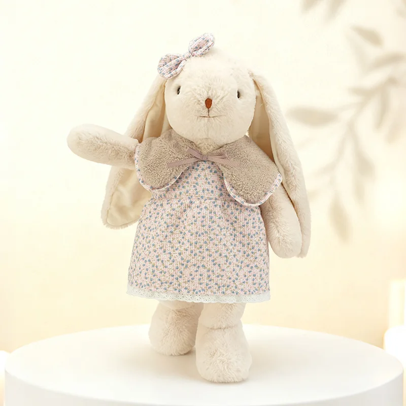 

New simulation animal Kawaii bunny floral skirt plush stuffed animal parent-child soothing doll birthday gift decoration ornamen