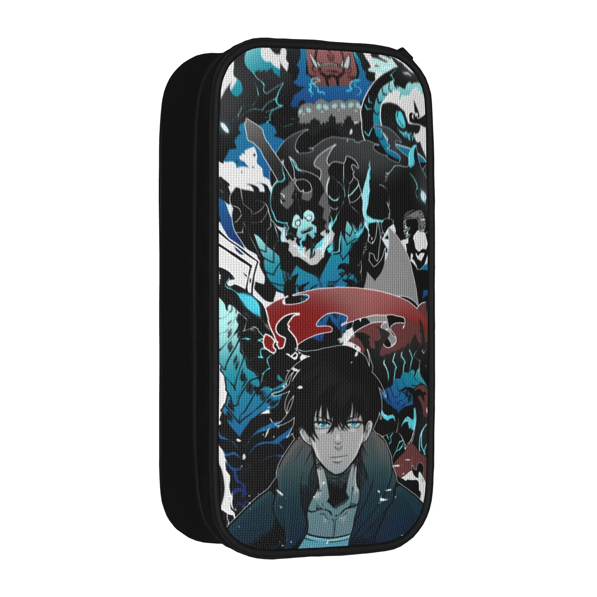 Estuche para lápices de Anime Solo Leveling, bonita caja para bolígrafos, bolsas para lápices para niñas y niños, estuches de almacenamiento grandes para estudiantes, estuches para lápices cosméticos escolares