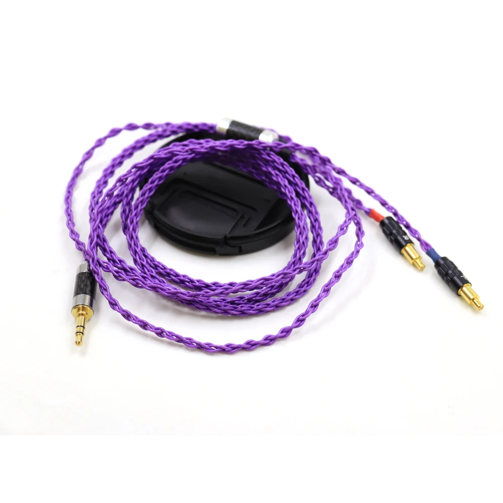 هالدين رولاند الأرجواني كريستال واحد الفضة ل تكنيكا ATH-WP900 MSR7B AP2000 ES770H SR9 ADX5000 كابلات سماعة الرأس A2DC الحبل