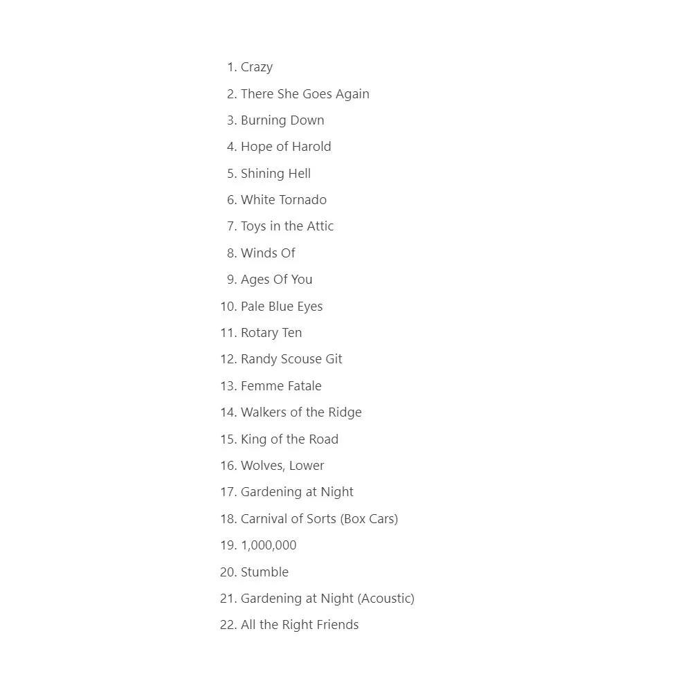 قرص مضغوط R.E.M. تم إصدار مكتب الحروف الميتة في عام 1987، النسخة اليابانية تمت إضافة معلومات التوزيع المحلي، أعمال نادرة