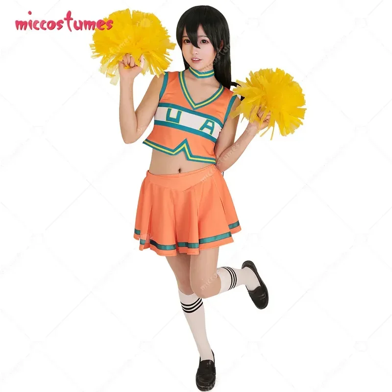 Women's Cheerleader Uniform Schoolgirl Cosplay Uniform Cosplay Costume Girl Dress Cheerleading Poms