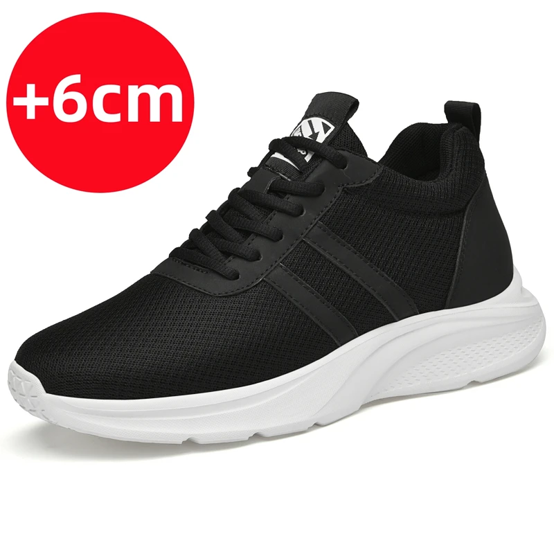 Summer Men Sneakers Elevator Shoes Men Increase Shoes 6-8cm for Man Breathable Casual Sports Shoes Anti Slip Кроссовки Мужские