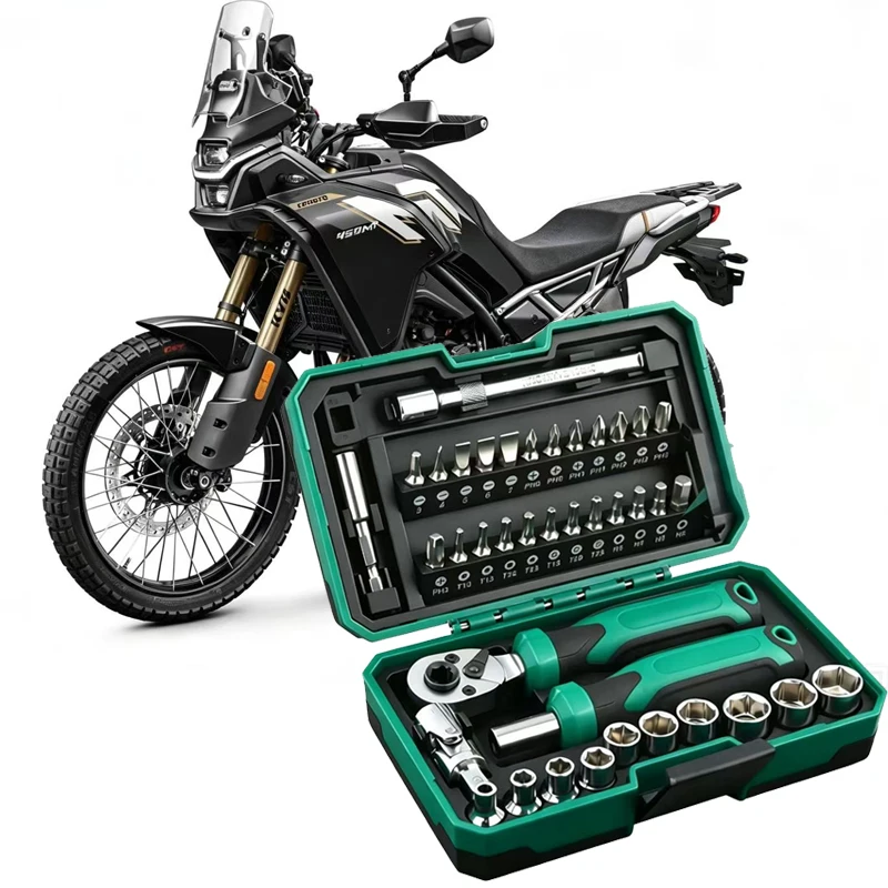 

40PCS Portable Universal Motorcycle Repair Tool Kit Socket Wrench Set For CFMOTO 675 SR NK SS SR-R 450 SR MT 650MT 700MT 800MT X