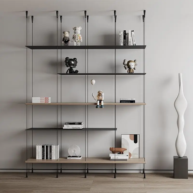 custom.Metal Bookshelf Modern Designer Style Home Hanging Floor Bookcase with Accessories Suitable Office Bedroom Hote