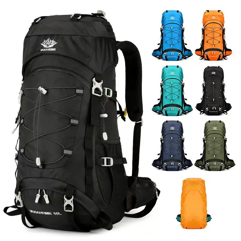 60L Outdoor Sports Climbing Bag Large Capacity Backpack Hiking Camping Travel Mountaineering Bag Backpacks Adventures in Nature