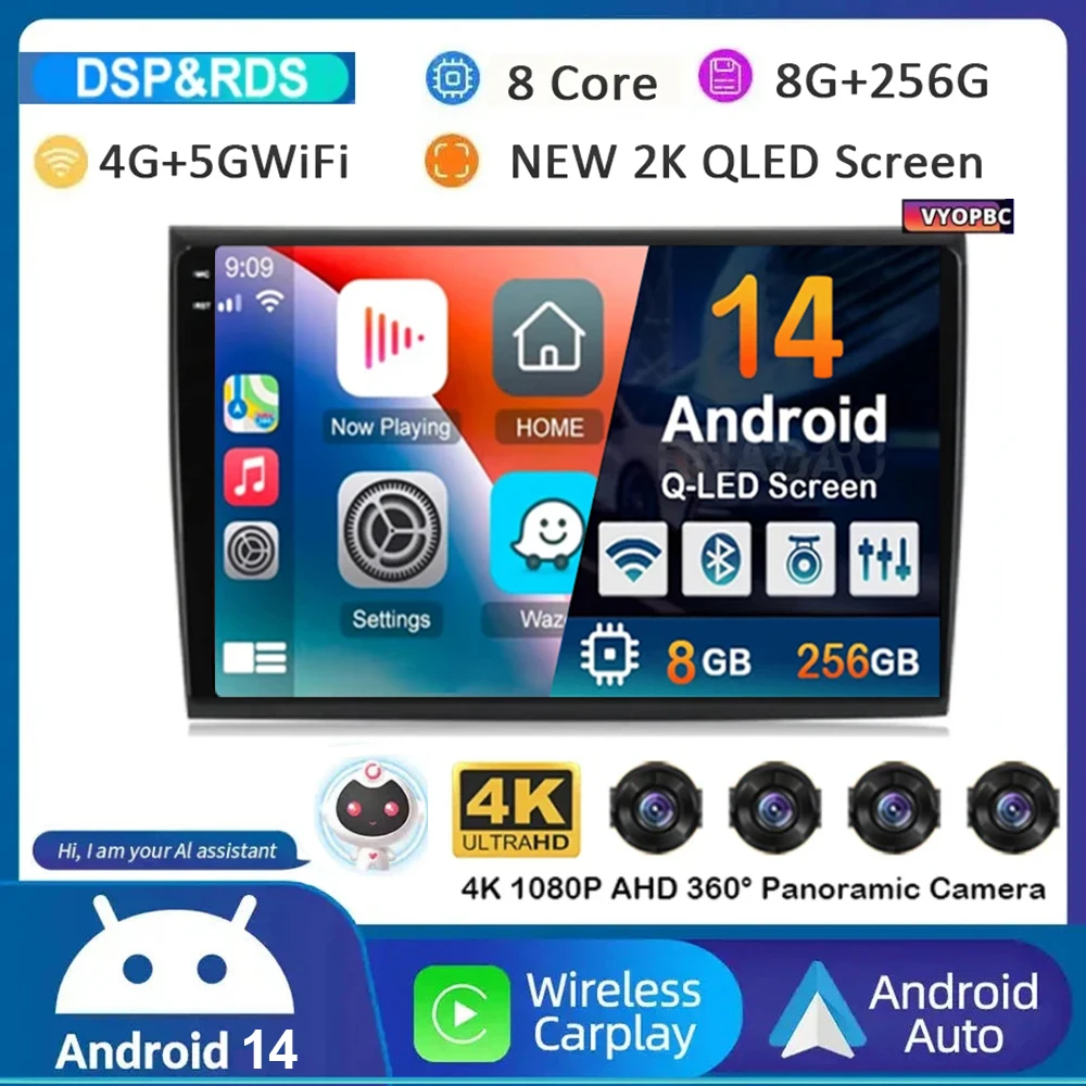 

Android 14 Car Radio 2 Din GPS For Fiat Bravo 2007 2008 2009 2010 2011 2012 Multimedia Player Audio Stereo Carplay Auto WIFI+4G