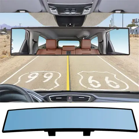 Universal Anti glare Wide Angle Convex Rearview Mirror Car Interior Rear View Baby Child Seat Watch Blue Sun Visor Goggle Safety