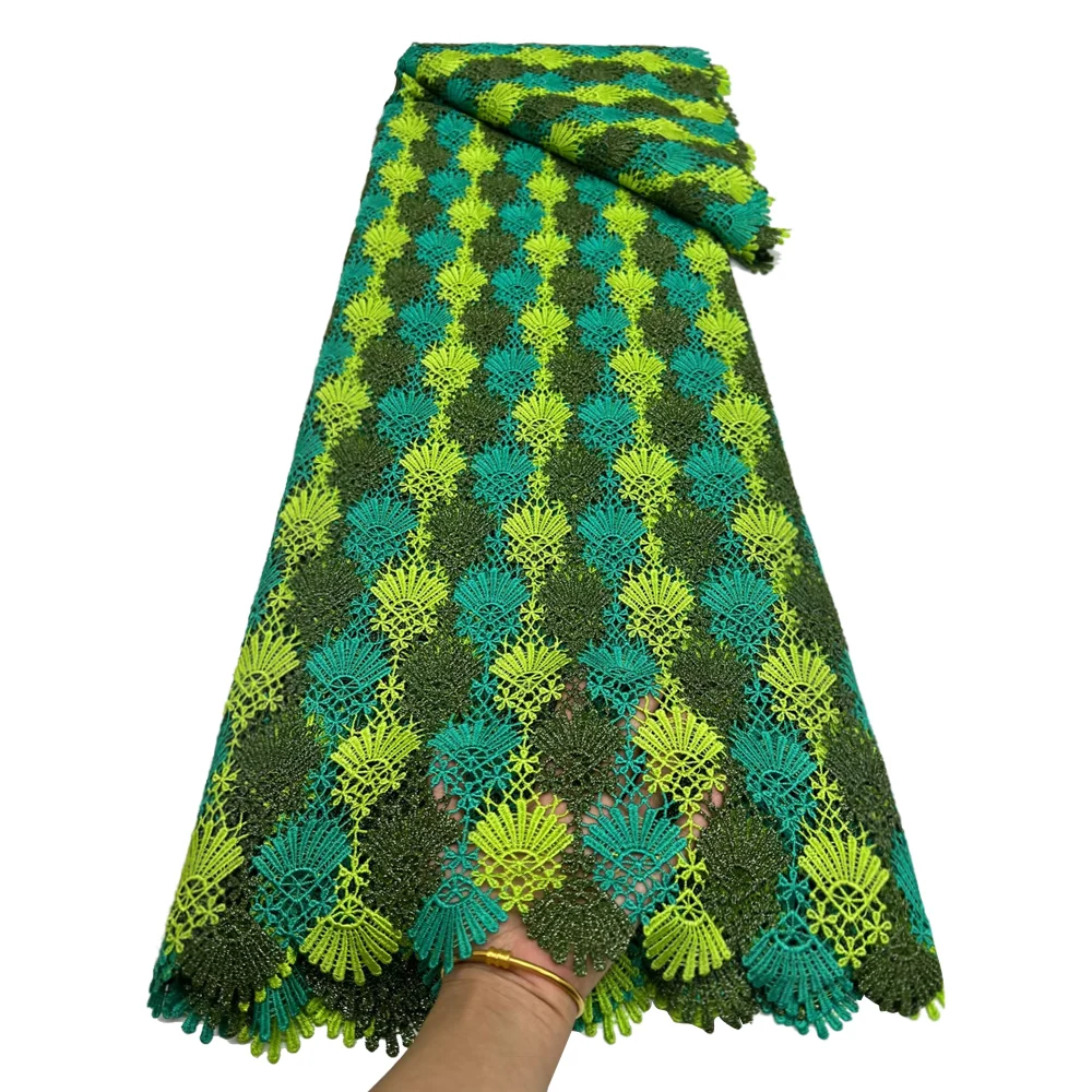 

African Milk Silk Cord Lace Fabric 2025 Nigerian French embroidery brocade lace Jacquard Organza fabric for wedding party dress