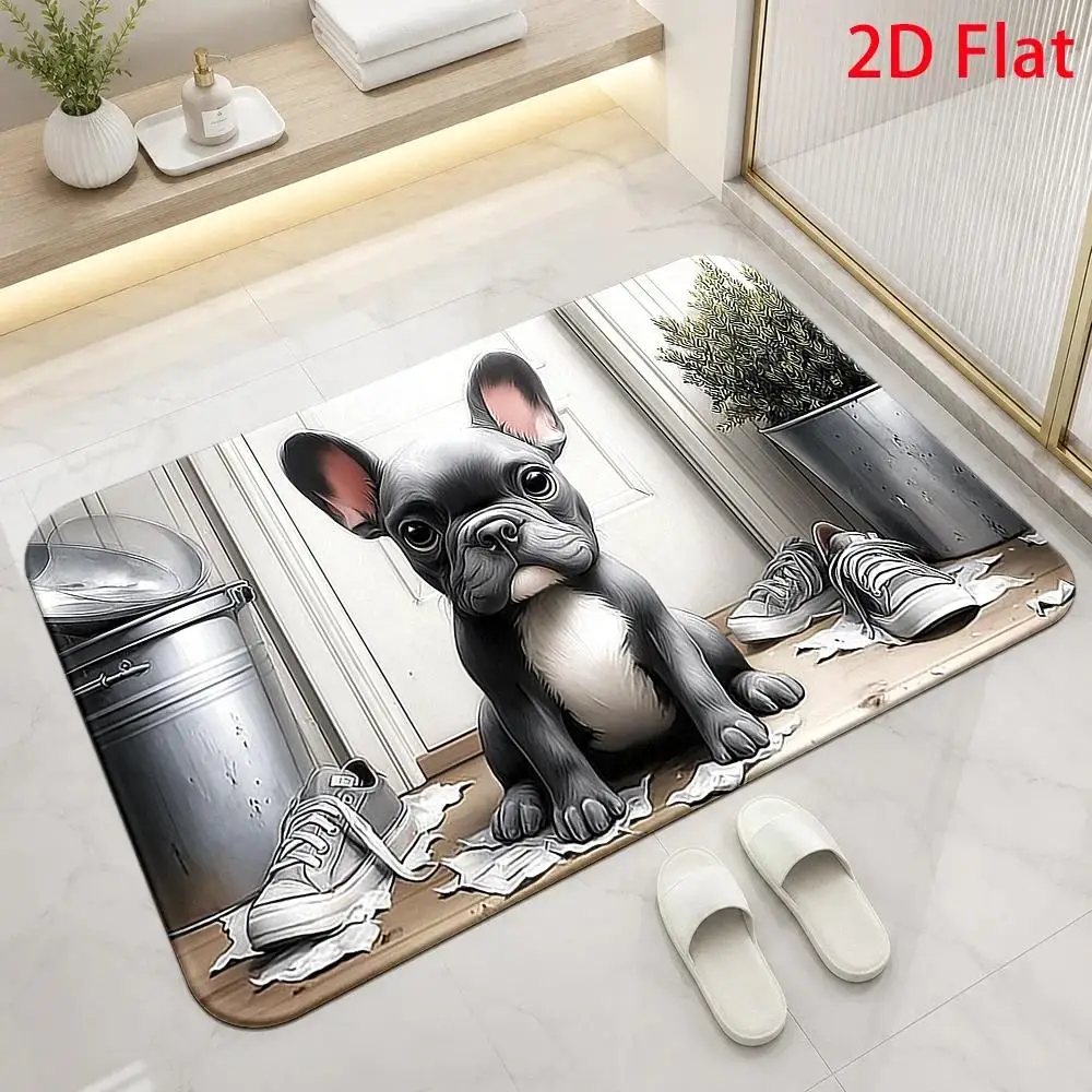 Lion Cub Water Reflection Wildlife Print Door Mat Non-Slip Indoor Entryway Floor Rug