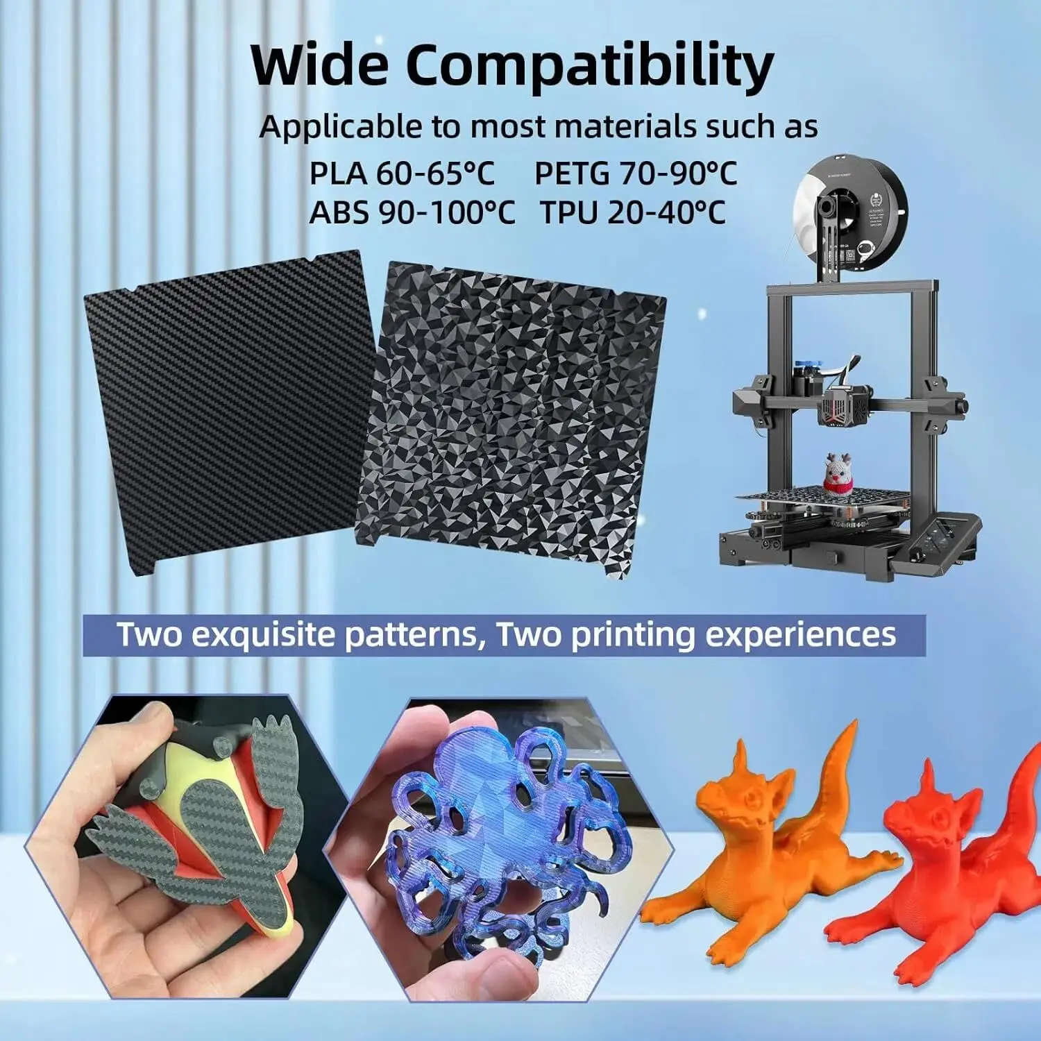 K1 Max Bauplatte für Creality K1C, Creality K1 Bauplatte H1H PEO PEY PEI Platte 235x235 310x315 Ender 3 S1 Ender 3 V3 Se – Detail 7